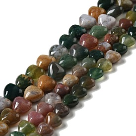 Natural Indian Agate Beads Strands, Heart