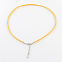 2mm Faux Suede Cord Necklace Making with Iron Chains & Lobster Claw Clasps, 19.3 inch
