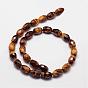 Natural Tiger Eye Beads Strands, Grade A, Faceted, Drum Bead