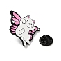 Cat with Butterfly Wing Enamel Pins, Black Alloy Badge for Women
