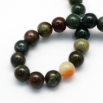 Natural Indian Agate Round Beads Strands, Dyed