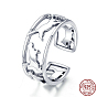 925 Sterling Silver Cuff Rings, Open Rings, with 925 Stamp, Cat