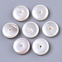 Spray Painted Shell Pearl Beads, 
Flat Round