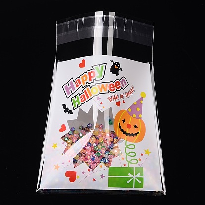 Rectangle OPP Cellophane Bags for Halloween, 14x9.9cm, Bilateral Thickness: 0.07mm, about 95~100pcs/bag