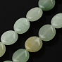 Aventurine vert brins pierre de perles naturelles, plat rond