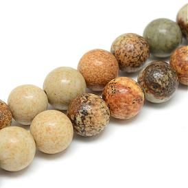 Image naturelle brins de perles de jaspe, ronde