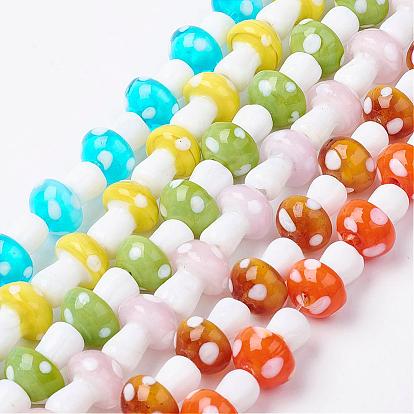 Handmade Lampwork Beads Strands, Mushroom