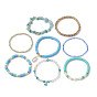 Ensemble de bracelets extensibles en perles de malaisie, style naturel, perles et hématite synthétique, bracelets preppy heishi en argile polymère avec breloques en coquillages naturels
