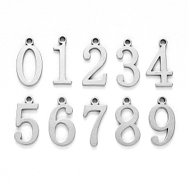 201 Stainless Steel Charms, Number