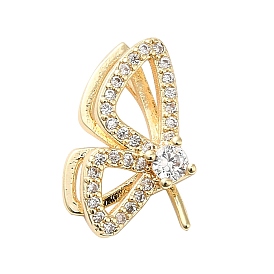 Brass Micro Pave Cubic Zirconia Peg Bails, Butterfly