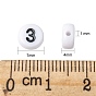 Granos de acrílico redondos planos, número, 7x4 mm, Agujero: 1.2 mm, sobre 3500 unidades / 500 g