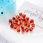 Transparent Spray Painted Crackle Acrylic Beads, Two Tone, Polygon