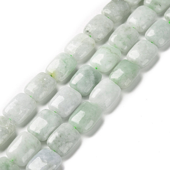 Perles de jade du Myanmar naturel / jade birmane, rectangle