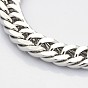 304 Stainless Steel Double Link Chain Bracelets, with Lobster Claw Clasps, Faceted, 8-5/8 inch(220mm), 14x5mm