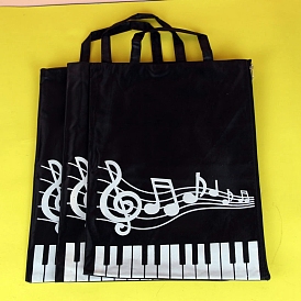 Portable Document Handbag for Music Lovers, Music Score Organizer, Piano Pattern File Pockets, Rectangle