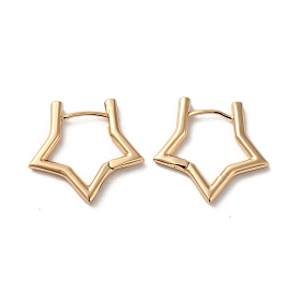 Brass Hoop Earrings, Star