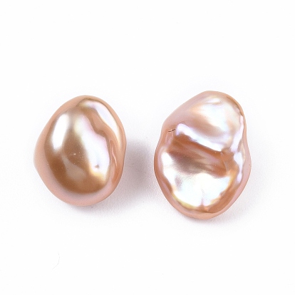 Natural Baroque Keshi Pearl Beads, Freshwater Pearl Beads, No Hole, Nuggets