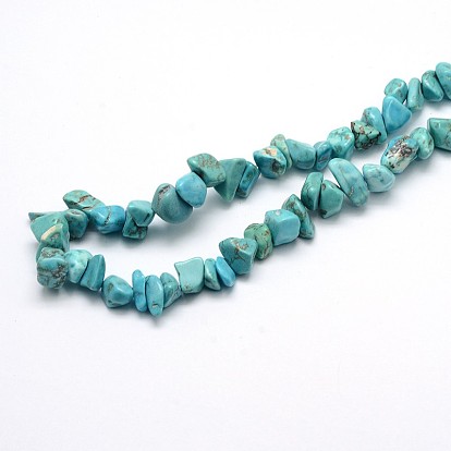 Perles synthétiques turquoise brins, puces