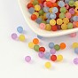 Perles acryliques transparentes, ronde, givré, 6mm, Trou: 1.8mm
