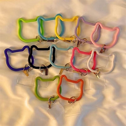 Silicone Cat Loop Phone Lanyard, Cell Phone Hand Wrist Lanyard Strap