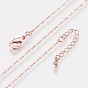 Long-Lasting Plated Brass Link Chain Necklaces, with Lobster Claw Clasp, Nickel Free
