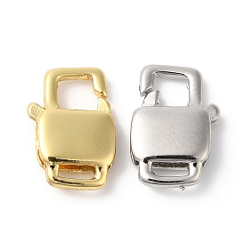 Brass Lobster Claw Clasps, Padlock, Cadmium Free & Lead Free, Long-Lasting Plated