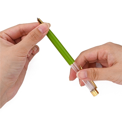 Creative Empty Tube Ballpoint Pens, with Black Ink Pen Refill Inside, for DIY Glitter Epoxy Resin Crystal Ballpoint Pen Herbarium Pen Making