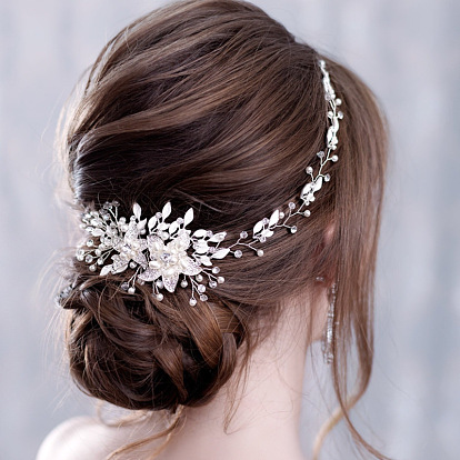 European Bridal Headpiece - Handmade Alloy Hair Accessories with Rhinestones.