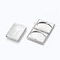 316 Stainless Steel Locket Pendants, Photo Frame Charms for Necklaces, Rectangle with Cross