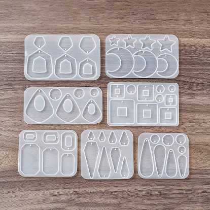 DIY Pendant Silicone Molds, Resin Casting Molds, for UV Resin, Epoxy Resin Jewelry Making, Paw Print/Moon/Diamond Shape