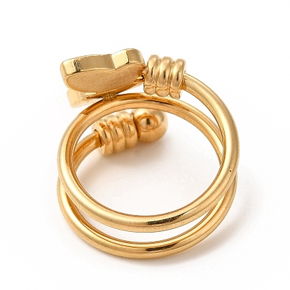 Ионное покрытие (ip) 304 кольца для пальцев из нержавеющей стали, синтетические белые кольца с широкой полосой бабочки для женщин