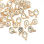 Alloy Charms, with Cubic Zirconia, 13x8x5mm, Hole: 1mm