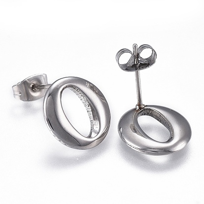 304 définit bijoux en acier inoxydable, pendentifs et boucles d'oreille, ovale