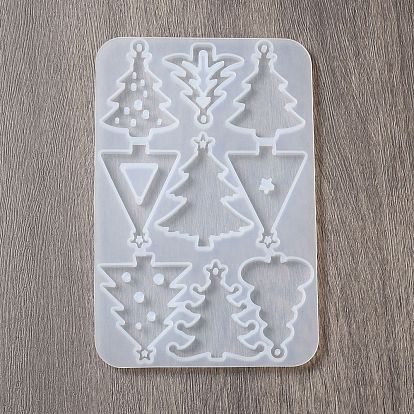 DIY рождественские силиконовые подвесные формы, формы для литья смолы, дерево/райнер/снежинка