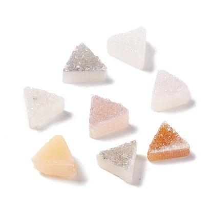 Natural Druzy Agate Cabochons, Triangle