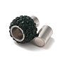 304 fermoirs magnétiques en acier inoxydable avec extrémités à coller, avec perles strass argile polymère , colonne