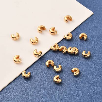 Brass Crimp Beads Covers, Long-Lasting Plated