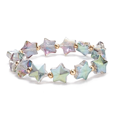 Bracelet extensible en perles d'étoile de verre pour femme