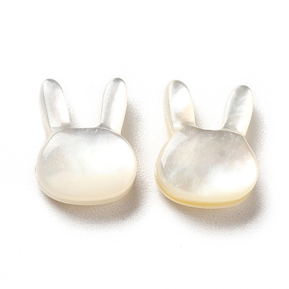 Perles naturelles de coquillages blancs, lapin