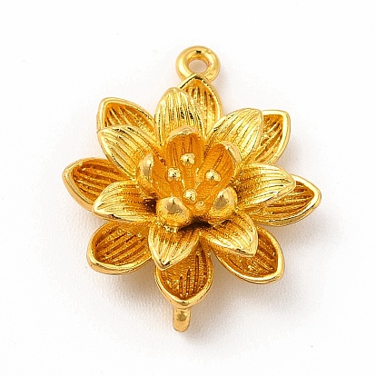 Brass Connector Charms, 3D Flower Links