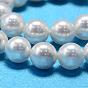 AB Color Plated Shell Pearl Round Bead Strands