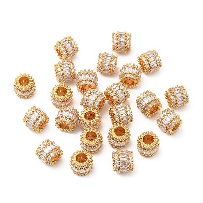 Micro cuivres ouvrent zircone cubique perles européennes, Perles avec un grand trou   , colonne