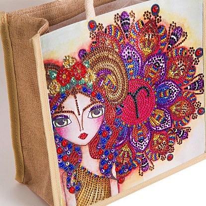 Наборы алмазной живописи из льняной сумки своими руками, многоразовая сумка для покупок