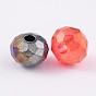 Transparent Acrylic Beads, AB Color Plating, Faceted, Flat Round, 8x6mm, Hole: 2mm, about 2300pcs/500g