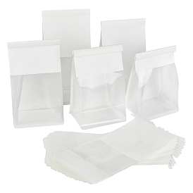 Nbeads 20шт крафт-бумага пакеты с застежкой-молнией, мешок с самоуплотнением, с окном, прямоугольные