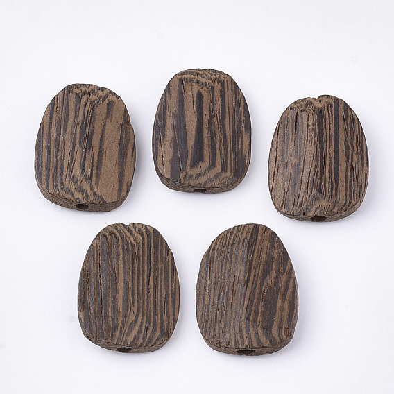 Natural Wenge Wood Beads, Undyed, Oval