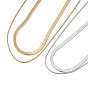316 Stainless Steel Round Snake and Herringbone Chains Double Layer Necklace for Women Men
