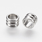 202 Stainless Steel Beads, Grooved Column