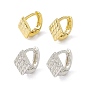 Brass Rhombus Thick Hoop Earrings for Women, Cadmium Free & Lead Free