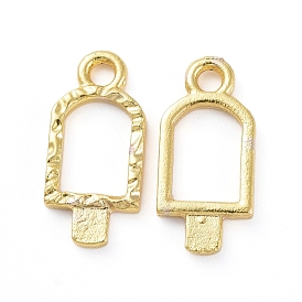 Zinc Alloy Open Back Bezel Pendants, For DIY UV Resin, Epoxy Resin, Pressed Flower Jewelry, Ice-Lolly